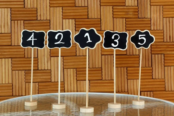 Restaurant table number sign — Stock Photo, Image