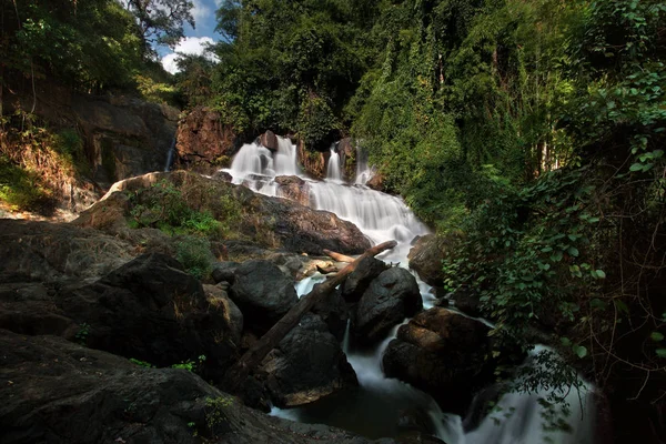 Prachtige waterval in groen bos — Stockfoto