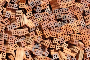 arka plan olarak inşaat için tuğla yığını