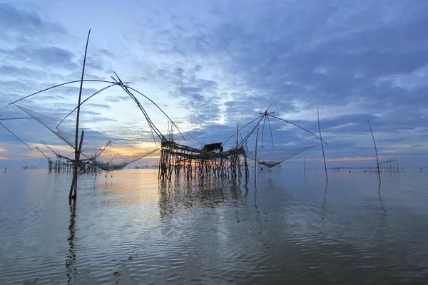 Landskap Fiskebyn Phatthalungprovinsen Thailand — Stockfoto