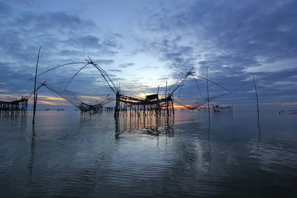 Landskap Fiskebyn Phatthalungprovinsen Thailand — Stockfoto