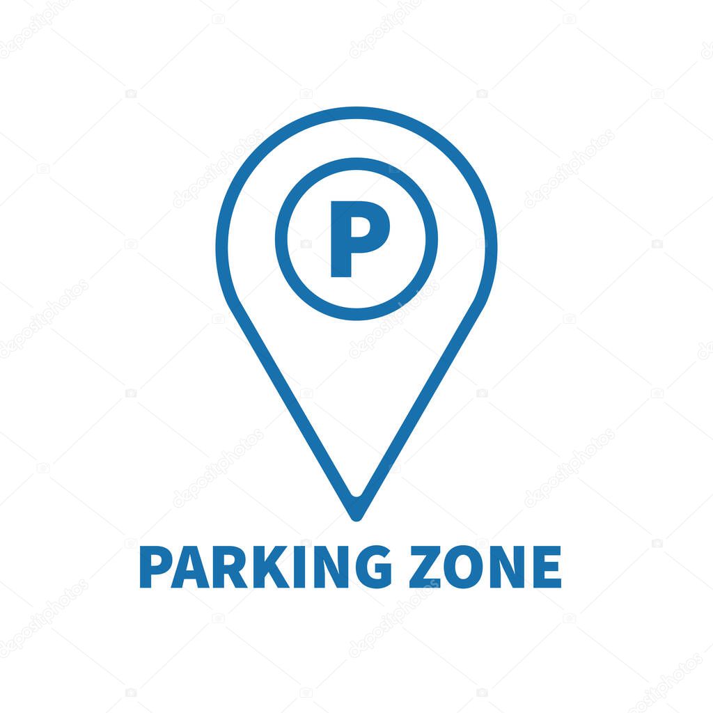 Blue Parking sign. Isolated vector illustration