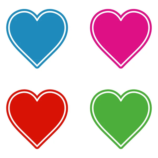 Сердце любовь икона цвет EPS 10. День Святого Валентина — стоковый вектор