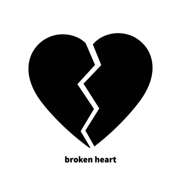 Broken heart icon on white background — Stock Vector