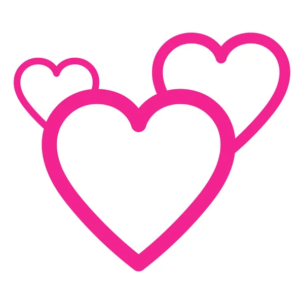 3 in 1 Pink Hearts Vector Icon — 스톡 벡터