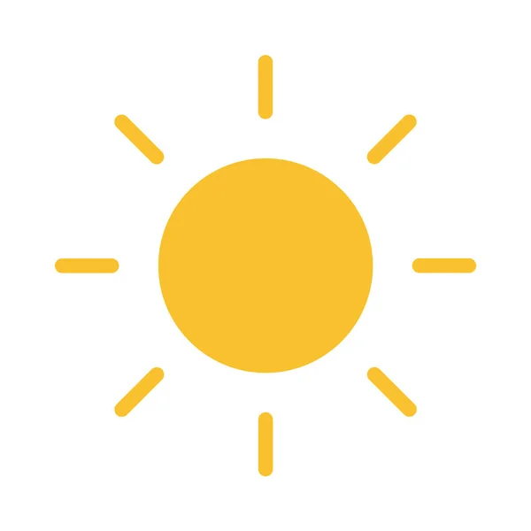 Icône de soleil plat. Pictogramme d'été. Symbole de lumière solaire. Illustration vectorielle, EPS10 . — Image vectorielle