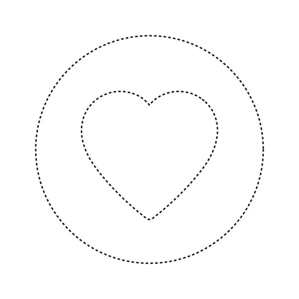 Herzkonzept mit gestrichelter Linienillustration — Stockvektor