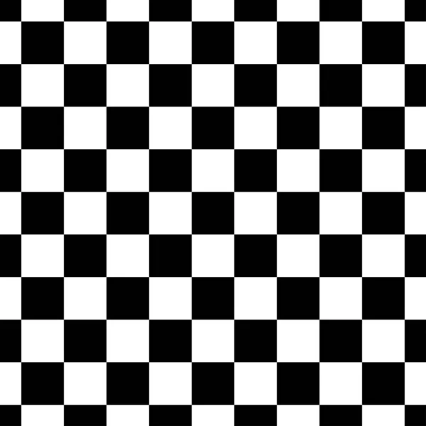 Vector seamless pattern simulates a black and white chessboard. — Stock Vector