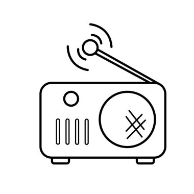 Beyaz arka planda radyo simgesi. Vektör çizim.