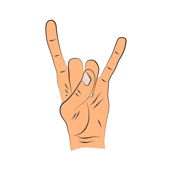 Hand in rock n roll sign — Stock Vector