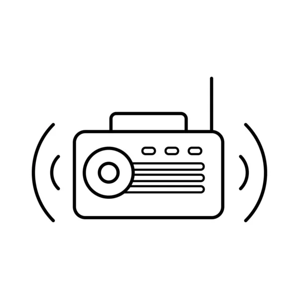 Radio-ikon på vit bakgrund. Vektor illustration. — Stock vektor