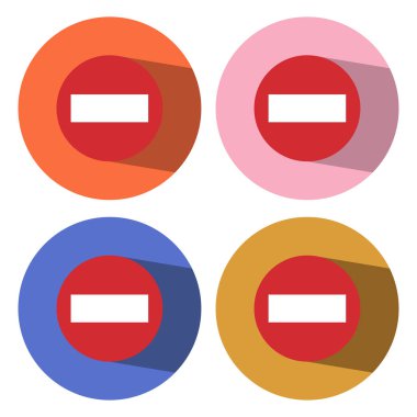 Düz tasarım modern vektör illüstrasyon yol işareti uzun gölge etkisi ile. Mobil ve web uygulamaları, siteler için.