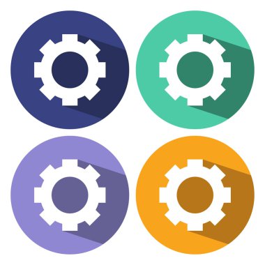 Düz uzun gölge ikonu. Renkler çember düğmesi