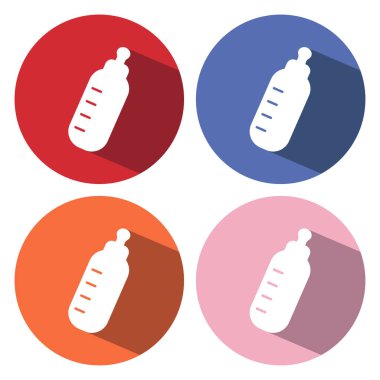 bebek şişe uzun gölge, eps 10 düz simgesiyle