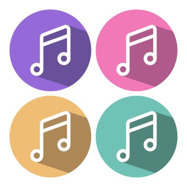 Müzikal Not Şekline sahip Uzun Gölge