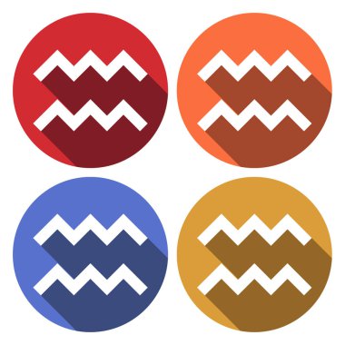 Kova burcunun uzun gölge etkisiyle vektör simgesi