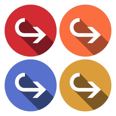 Simgeyi Geri Al. Uzun gölge. Arkaya ok at, simgeyi geri al, ters yön, düz tasarım, arkaplan, iptal düğmesi