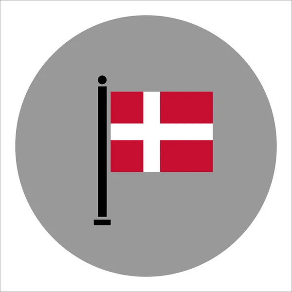 Original Simple Denmark Flag Isolated Vector Official Colors Proportion Correctly — Stock Vector