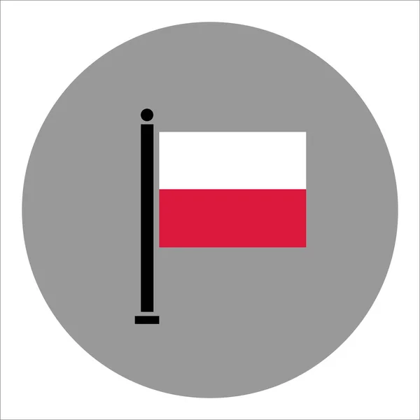 Polonya Bayrağı Resmi Renkler Doğru Orantı Ulusal Polonya Bayrağı Düz — Stok Vektör