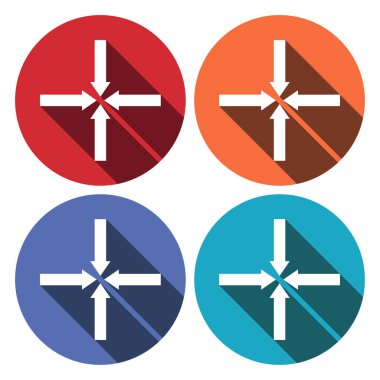 Ok simgeleri. Uzun gölgeli oklar ortaya.