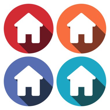 Uzun düz gölge simgesi ev