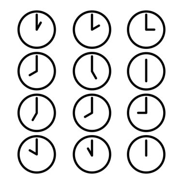 Saat düz simgesi kümesi