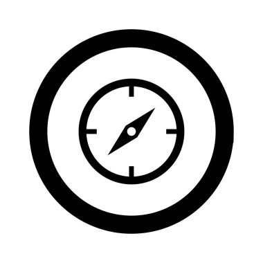 beyaz izole Siyah pusula simgesini