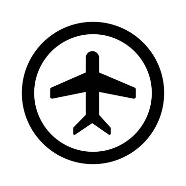 Uçak uçuş biletleri hava sinek seyahat kalkış siluet öğesi. Uçak sembolü. Seyahat etmek simge. Düz tasarım. EPS 10.