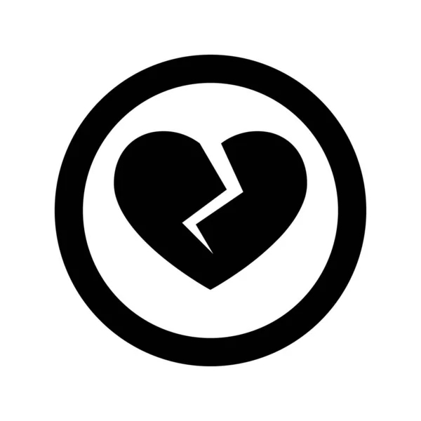 Icono Del Corazón Roto Sobre Fondo Blanco — Vector de stock