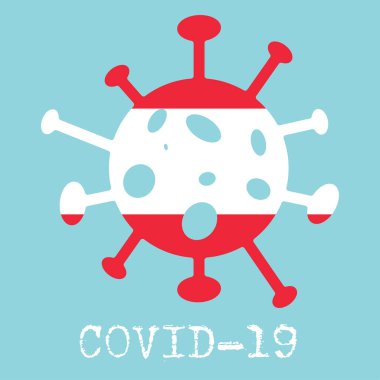 Covid-19. Coronavirus 2019-ncov vektör tasarımı. Avusturya 'da Wuhan virüsü. Web pankartı konsepti