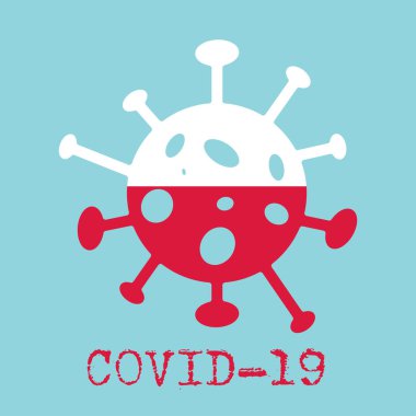 Covid-19. Coronavirus 2019-ncov vektör tasarımı. Wuhan virüsü Polonya 'da. Web pankartı konsepti