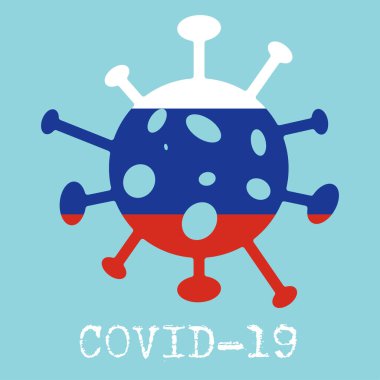 Covid-19. Coronavirus 2019-ncov vektör tasarımı. Wuhan virüsü Rusya 'da. Web pankartı konsepti