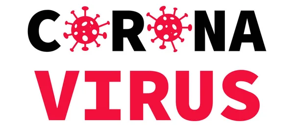 Coronavirus Word Lettering Concept Web Banner Flyer Lanting Page Тощо — стоковий вектор