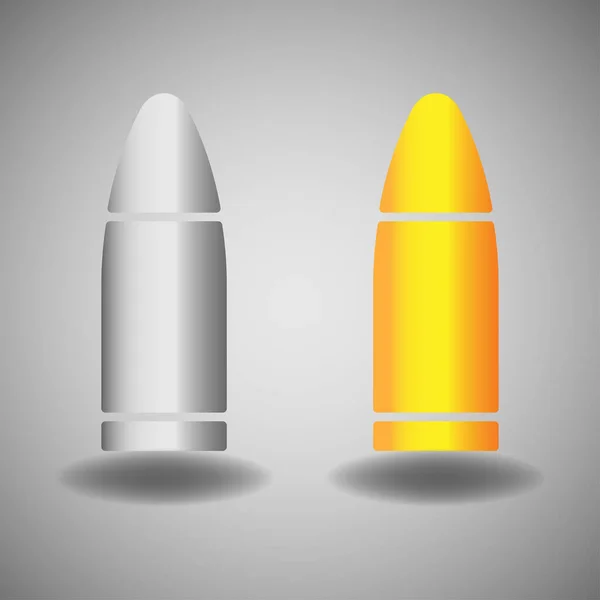 Gun Bullet Vektor Design Illustration Isoliert Auf Weißem Hintergrund — Stockvektor