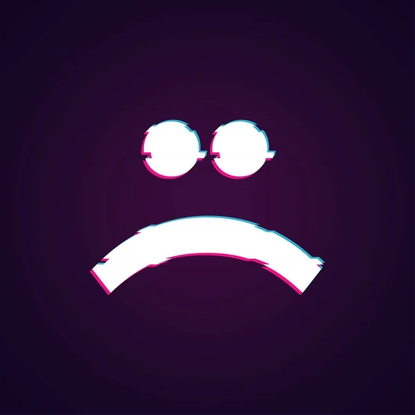 Οθόνη Glitch Εικονίδιο Sad Emoji Εύρος Για Αξιολογήσει Συναισθήματα Του — Διανυσματικό Αρχείο