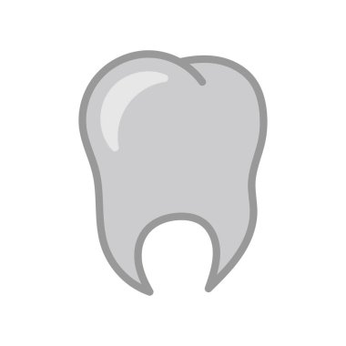 Diş Simgesi beyaz arkaplanda izole edilmiş modaya uygun düz bir şekilde. Web siteniz için dişçilik sembolü, logo, uygulama, UI. Vektör illüstrasyonu, EPS10.
