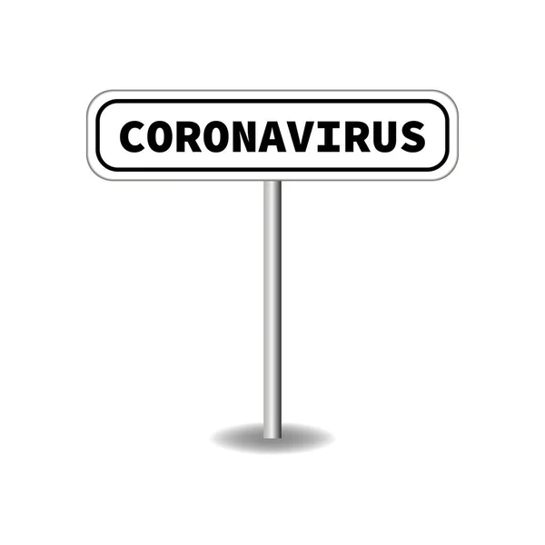 Coronavirus Caution Road Sign Stop Virus Spreading Warning Coronavirus Outbreak — Stock Vector