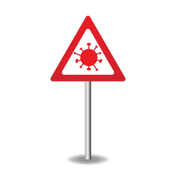 Koronawirus Znak Ostrzegawczy Zatrzymać Rozprzestrzenianie Się Wirusa Ostrzegam Przed Epidemią — Wektor stockowy