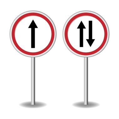 Yol işareti boş. Gerçekçi kırmızı yol işareti