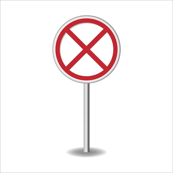 Road Sign Vector Blank Realistic Red Road Sign — Stock Vector