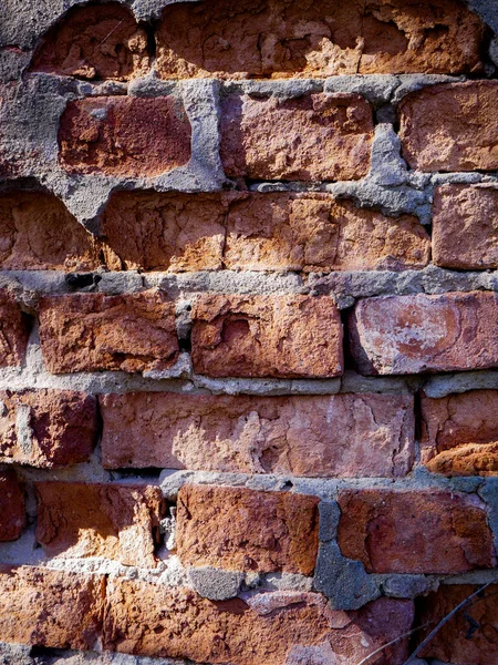 Stara Struktura Ścian Łamanej Cegły — Zdjęcie stockowe