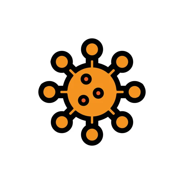 Coronavirus Bacteria Cell Icon 2019 Ncov Novel Coronavirus Bacteria Inglês — Vetor de Stock