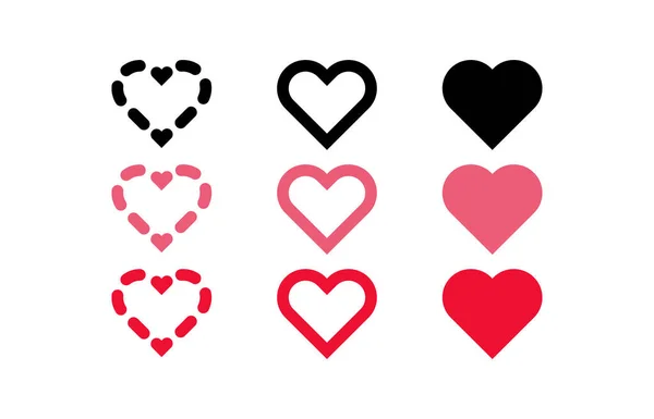 Iconos Del Corazón Humano Signos Símbolos Para Amor Gráfico Vectorial — Vector de stock