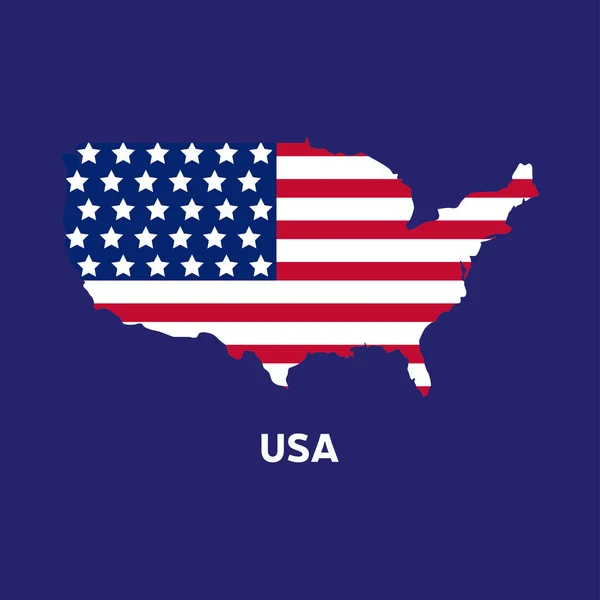 American Flag Map Usa — Stock Vector