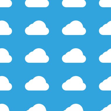 Mavi arka planda bulutsuz desen. Vektör illüstrasyonu.