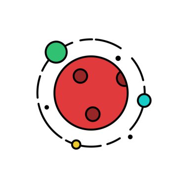 Beyaz arka planda izole edilmiş renkli fantastik gezegen.