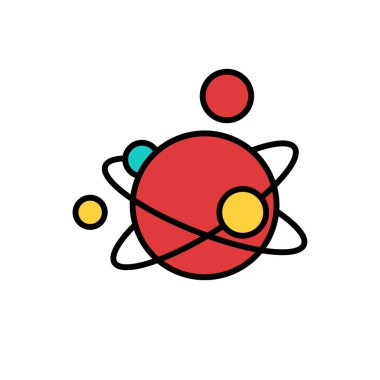 Beyaz arka planda izole edilmiş renkli fantastik gezegen.