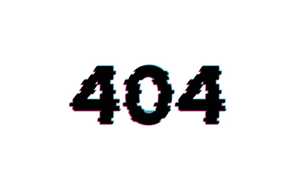 404 Found Internet Information Concept Glitch Style White Background Trendy — стоковый вектор