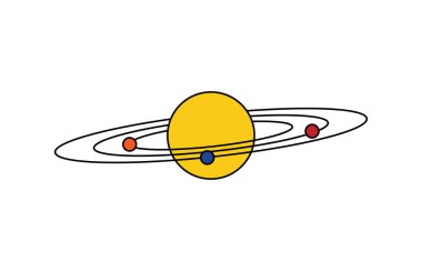 Güneş sistemi. Gezegenler yıldızın etrafında dönerler.