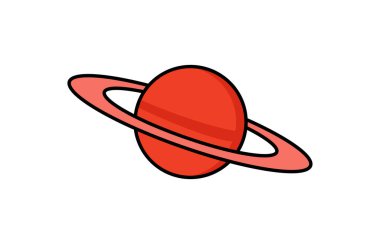 Satürn gezegeni ikonu. Beyaz arkaplanda izole edilmiş Satürn ikon vektörü logosu resmi